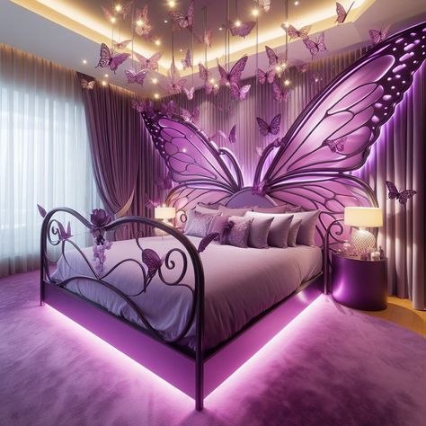 Bedroom Ideas Lavender, Purple And White Bedroom, Purple Room Decor, Elegant Bedroom Decor, White Bedroom Decor, Purple Rooms, Bedroom Setup, Room Redesign, Pretty Bedroom