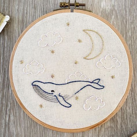 Little star surfer ✨ . . . This little guy is available as a pattern in my Etsy shop! Link in bio . . . #embroidery #embroiderylove… Embroidery Nursery, Whale Embroidery, Moon Embroidery, Hand Embroidery Patterns Free, Embroidery Template, Embroidery Stitches Tutorial, Baby Embroidery, Pola Sulam, Embroidery Gifts