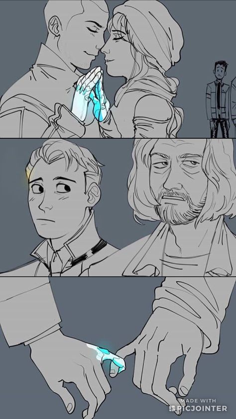 Connor x Hank - DBH 💘 Detroit Become Human Tattoo, Guardian Tattoo, Quantic Dream, Detroit Become Human Connor, Becoming Human, Detroit Being Human, Witch House, Detroit Become Human, Couple Drawings