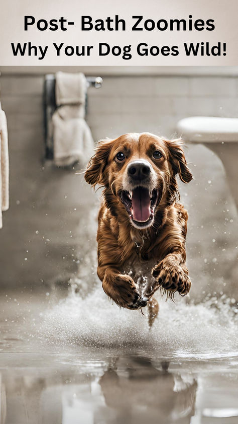 Does your dog go crazy after a bath? Read why! Dog Zoomies, Dog Smells, Peaceful Home, Pet Care Tips, Dog Blog, But Why, At Night, Do It, Bath