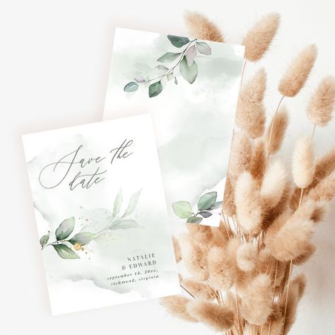 $2.86 | Watercolor foliage and metallic gold wedding #modern rustic save the date, foliage botanical white florals, modern minimal wedding, save the date, script text, etherial wedding, foliage wedding, rustic wedding, modern wedding, gold metallic Wedding Foliage, Rustic Save The Date, Neutral Watercolor, Watercolor Foliage, Rustic Save The Dates, Script Text, Foliage Wedding, Minimal Wedding, Gold Invitations