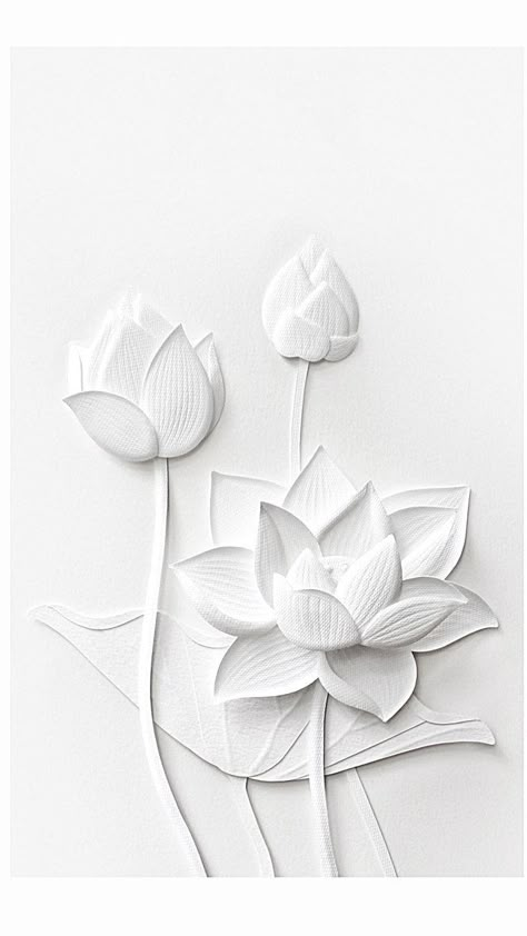 White lotus leaf carved lotus background White Paper Flowers, Lotus Art, 3d Cnc, Clay Wall Art, Paper Sculptures, Soyut Sanat Tabloları, Craft Artists, Paper Art Craft, Plaster Art