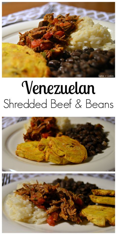 Venezuelan Black Beans Recipe, Venezuelan Shredded Beef, Venezuelan Black Beans, Central American Food Recipes, Venezuelan Beef, Cooking Around The World, Venezuelan Recipes, Beef And Beans, Arepas Recipe