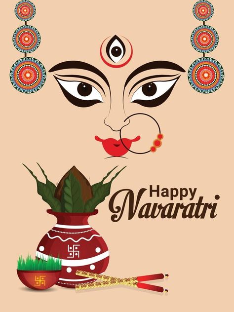 Happy navratri indian festival greeting card , Navratri flat design concept Indian Festival Poster, Navratri Board Decoration In School, Happy Navratri Images Background, Navratri Posters, Navaratri Poster, Navratri Pics, Navratri Design, Navaratri Images, Navratri Image Hd