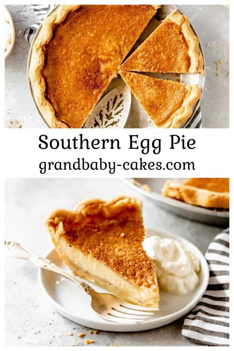 Egg Pie Crust Recipe, Egg Pie Southern, Southern Egg Pie Recipe, Old Fashioned Egg Custard Pie Recipe, Egg Pie Recipe, Egg Custard Pie Recipe, Sunday Desserts, Egg Custard Recipes, Egg Custard Pie