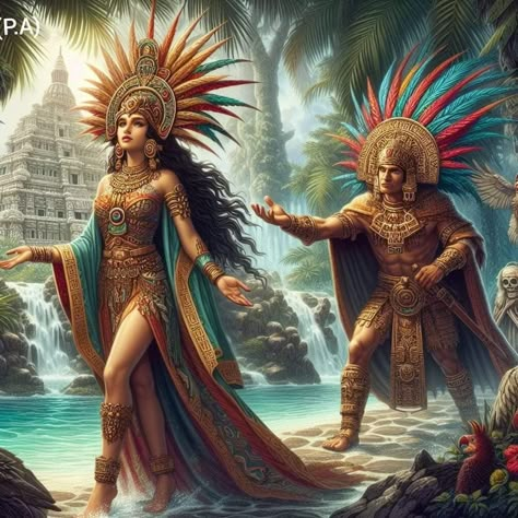 Aztec Woman Art, Aztec Royalty, Mayan Costume, Aztec Warrior Princess, Aztec Queen, Aztec Women, Aztec Princess, Aztec Goddess, Mayan Women