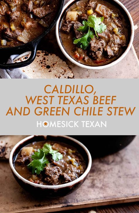 Beef Caldillo Recipe, Caldillo Beef Recipe, Green Chile Beef Stew, Green Chili Beef Stew, Green Chili Beef, Texan Recipes, Green Chile Beef, Texas Foods, Texas Cuisine