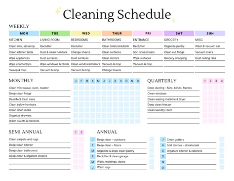 Household Cleaning Schedule Printables, Cleaning Schedule Checklist Printable, Master Cleaning Schedule, One Bedroom Apartment Cleaning Schedule, How Often Cleaning List, Annual Cleaning Schedule, How To Keep House Clean, How To Clean, House Cleaning Plan