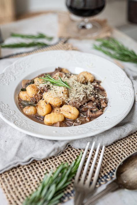 Ragu Gnocchi, Vegan Ragu, Truffle Gnocchi, Mushroom Ragu, Vegan Truffles, Mushroom Stock, Cremini Mushrooms, Vegan Sauces, Vegan Parmesan