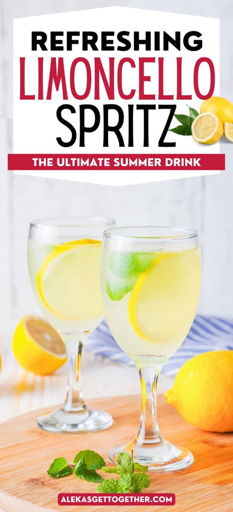 If you're looking for a refreshing and delicious summer drink, this Limoncello Spritz recipe is sure to hit the spot! Summer Spritz, Strawberry Basil Lemonade, Vodka Lemon, Popular Cocktail Recipes, Limoncello Spritz, Strawberry Simple Syrup, Yummy Summer Drinks, Basil Lemonade, Italian Drinks