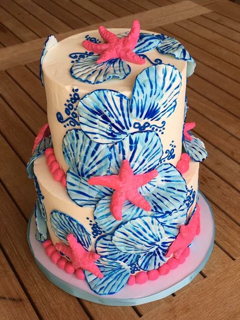 She She, Birthday Sheet Cakes, Bonfire Party, Lilly Pulitzer Inspired, American Summer, Lilly Inspired, Cake Table Decorations, Baby Shower Cookies, 11th Birthday