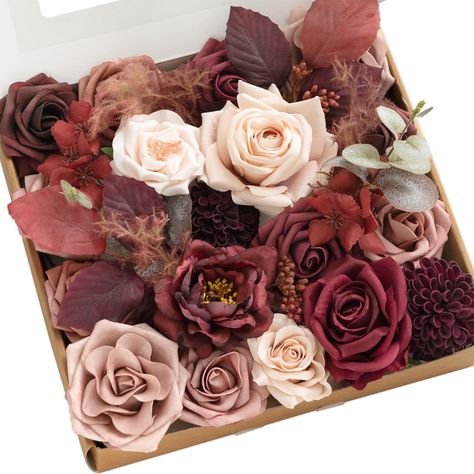 PRICES MAY VARY. 【Burgundy & Dusty Rose】This burgundy and pink collection will evoke the excitement and joy of an intimate city wedding. 【Material】20 pcs flowers+ 9 pcs greenery&accessories. Silk Flowers: Hydrangea x2, Coffee Rose x1, Dusty Rose Vendela Rose x1, Carmine Peony x1, Burgundy Vendela rose x1; Foam Flowers: Burgundy Rose x2, Black Baccara Rose x2, Cinnamon Rose Rose x3, Canyon Rose Rose x2, Dusty Rose Avalanche Rose x2, Marsala Dahlia x2, Petal Pink Pearl Rosea x1; Greenery & Accesso Dusty Rose Floral Arrangements, Vendela Rose, Pink Yellow Weddings, Burgundy Baby Shower, Avalanche Rose, Black Baccara, Canyon Rose, Backyard Wedding Decorations, Cinnamon Rose