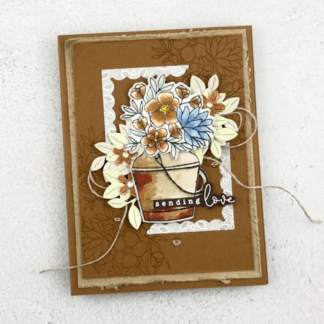 Sending Love with Country Flowers - Karen Hadler Stamping Bees Fancy Friday, Flowers Cards, Country Flowers, Sending Love, Love Stamps, Flower Stamp, Bird Cards, Birthday Cards Diy, Stamping Up Cards