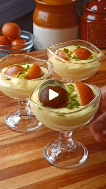 Sumi'sCookingCorner_YT on Instagram: "Custard Gulab Jamun Recipe - Fusion Indian Dessert 😋🤤😍 #reels #food #recipe #cooking #homemade #dessert" Indian Desserts Recipes, Indian Fusion Food, Gulab Jamun Cheesecake Recipe, Indian Custard Recipe, Garnishing Ideas, Fusion Desserts Indian, Indian Fusion Desserts, Desi Fusion Desserts, Indian Fusion Desserts Sweets