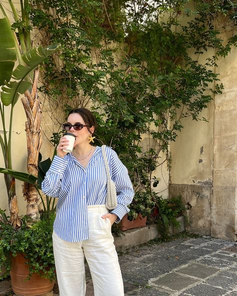 cute streets of Siracusa 🍊🌊🧃 outfit details : pants @massimodutti shirt @zara glasses @madewell sandals @jimmychoo bag @zara earrings @zara #summeroutfitideas #summeroutfitinspo #summercapsulewardrobe #timelessstyle #chicstyle #europeansummeroutfits #europeansummer #linenpants linen pants outfit, Italian summer style, Italian summer outfits, oversized shirt, star earrings, timeless summer style, chic outfit Outfits Oversized Shirt, Jimmychoo Bag, Italian Summer Style, Zara Earrings, Madewell Sandals, Italian Summer Outfits, Linen Pants Outfit, Bag Zara, European Summer Outfits