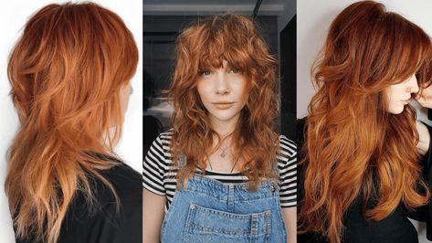 Long Red Shag Haircut, Copper Shag Haircut, Redhead Shag Haircut, Copper Hair Shag, Auburn Shag Haircut, Red Shag Haircut, Copper Shag Hair, Redhead Haircut, Copper Shag