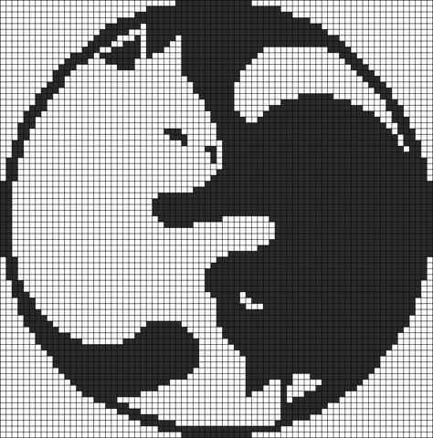 Alpha pattern #90529 | BraceletBook Tapestry Cat Pattern, Cat Pixel Grid, Kat Haken, Crochet Grid, Pixel Grid, Grid Patterns, Graph Crochet, Pixel Crochet, Pixel Art Grid