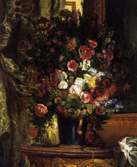 Art Movement Timeline, Delacroix Paintings, A Vase Of Flowers, Eugène Delacroix, Vase Of Flowers, History Painting, Tableau Design, Museums In Paris, Great Paintings