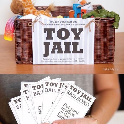 Toy Jail, Jail Ideas, Toddler Cleaning, Rachel Hollis, Kids Cleaning, Kid Hacks, Discipline Kids, Chores For Kids, Easy Learning