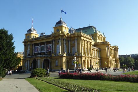 The Croatian National Theatre in Zagreb, commonly referred to as HNK Zagreb, is a theatre, opera and ballet house located in Zagreb. Zagreb Winter, Zagreb 80s, Bad Blue Boys Dinamo Zagreb, Zagreb Yugoslavia, Zagreb Cathedral, National Theatre, Zagreb, Croatia, Opera