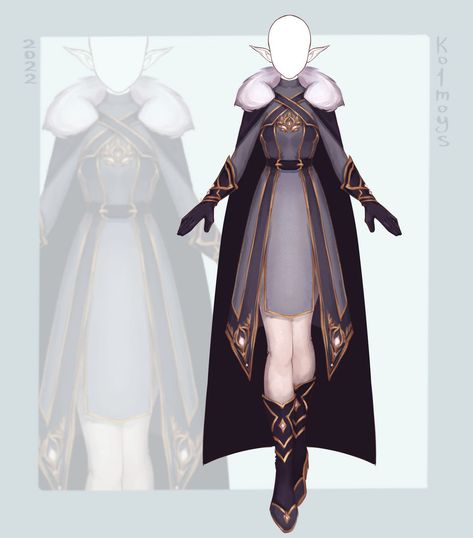 [Open][Set Price] Adoptable Outfit 582 by Kolmoys on DeviantArt Adoptable Outfit Female, Elf Outfit, Queen Outfits, Elf Clothes, Drawing Anime Clothes, Anime Inspired Outfits, Dress Design Sketches, Concept Clothing, Dress Sketches