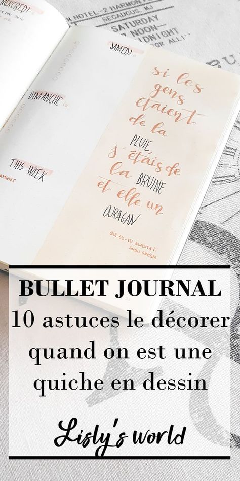 10 astuces pour décorer son Bullet Journal quand on est une quiche en dessin - Lisly s world Bullet Journal Francais, Bullet Journal Simple, Bu Jo, French Lifestyle, Journal Bullet, Lifestyle Ideas, Bullet Journal Doodles, Journal Doodles, Photo Album