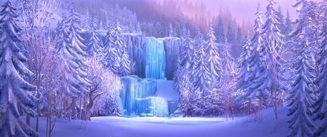 This is the "Frozen" waterfall in the movie Frozen. The prettiest thing I've ever seen! Frozen Background, Frozen Images, Frozen Waterfall, Film Frozen, Frozen Fan Art, Thanksgiving Poster, Waterfall Wallpaper, Frozen Wallpaper, Winter Iphone