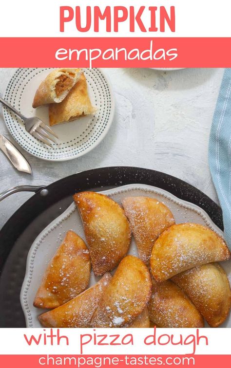 (ad) These easy pumpkin empanadas are a twist on the classic Mexican dessert, and are made with pizza dough (instead of empanada dough) and a creamy pumpkin filling. Pumpkin Empanadas Recipe Easy, How To Make Pumpkin Filling For Empanadas, Empanadas Pumpkin Recipe, Easy Pumpkin Empanadas Recipe, Easy Pumpkin Empanadas Mexican, Dessert Empanadas Recipe, Pumpkin Empanadas, Pumpkin Pizza, Empanadas Dough