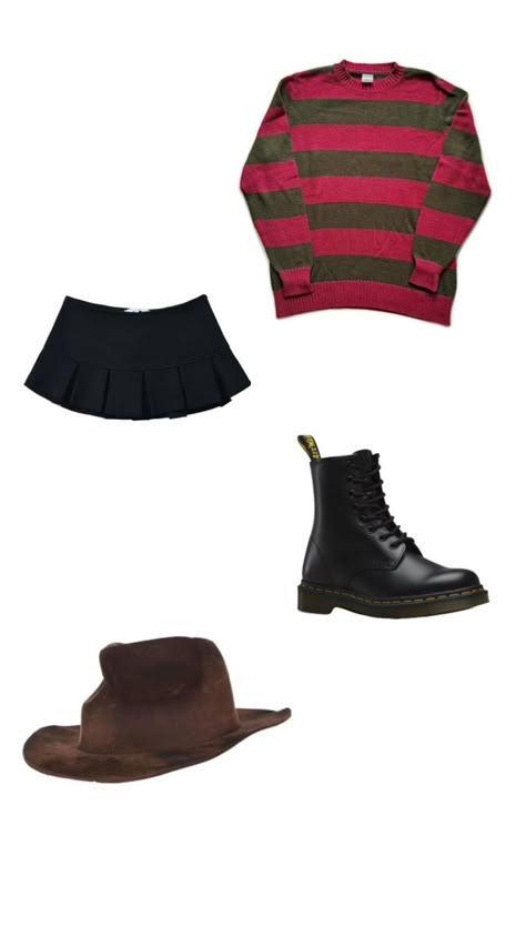 Freddie Krueger Costume, Freddy Krueger Outfit, Girl Freddy Krueger Costume, Freddy Krueger Costume Women, Dress Costumes Halloween, Freddie Krueger, Freddy Costume, Warm Halloween Costumes, Freddy Krueger Costume