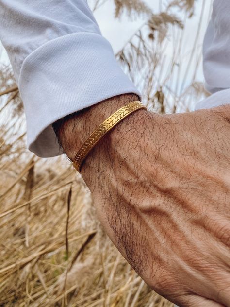 JEWELRY :: Bracelets :: Men Bracelets :: Gold Bangle Bracelet Men - Christina Christi Handmade Products Bracelet Men Gold, Mens Bracelet Gold Jewelry, Man Gold Bracelet Design, Antique Gold Bracelet, Mens Bangles, Jewelry Bracelets Gold, Mens Gold Bracelets, Gold Rings Fashion, Bracelet Men