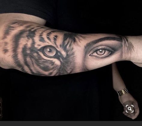 Eye Tattoo On Arm, Tattoos Tiger, Tiger Eyes Tattoo, Tiger Tattoo Sleeve, Tattoo Eye, Tatuagem Masculina Pequena, Hyper Realistic Tattoo, Eyes Tattoo, Tiger Eyes