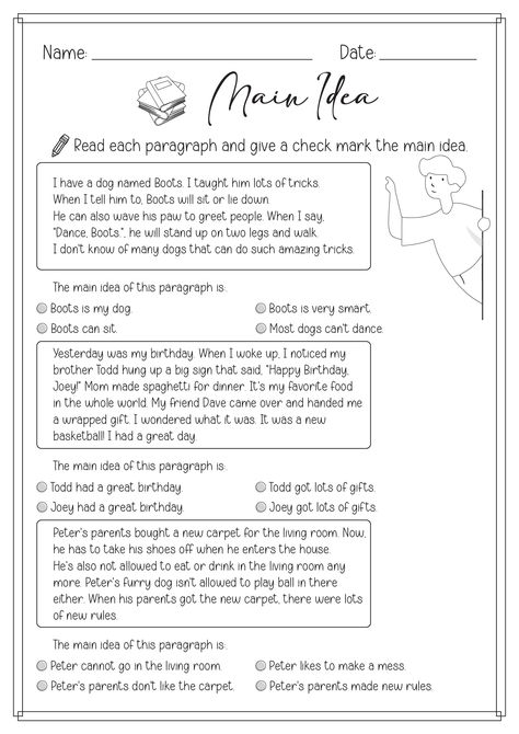 3rd Grade Comprehension Activities, Main Idea Worksheet 3rd Grade, 3rd Grade Writing Worksheets, 3rd Grade Ela Worksheets, Main Idea 3rd Grade, Second Grade Reading Worksheets, 3rd Grade Reading Worksheets, 4th Grade Worksheets, 3rd Grade Worksheets