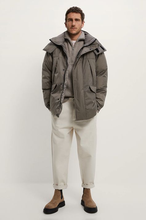 PADDED PARKA WITH HOOD | ZARA United Kingdom Winter Jacket Men Cold Weather, Men Winter Outfits Cold Weather, Winter Outfits Aesthetic Men, Padded Jacket Outfit, Mens Winter Jacket, Cold Weather Outfits Winter, Sweater Outfits Men, Womens Quilted Jacket, Winter Outfits Cold