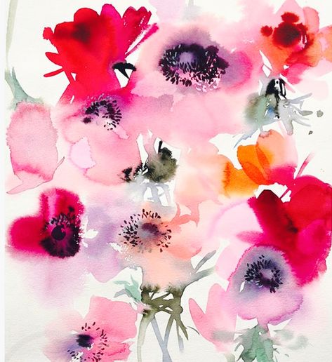 Helen Dealtry, Loose Watercolor Paintings, Watercolour Florals, Sensory Art, Watercolor Projects, Loose Watercolor, Watercolor Sketchbook, Birthday Frames, Mixed Media Artwork