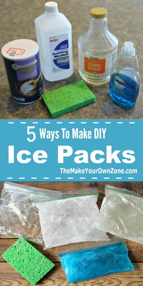 How To Make Ice Packs Homemade, Reusable Ice Pack, How To Make An Ice Pack, Home Made Ice Pack, Ice Packs With Alcohol, Ice Packs Diy, Diy Ice Packs, Homemade Ice Pack, Diy Ice Pack