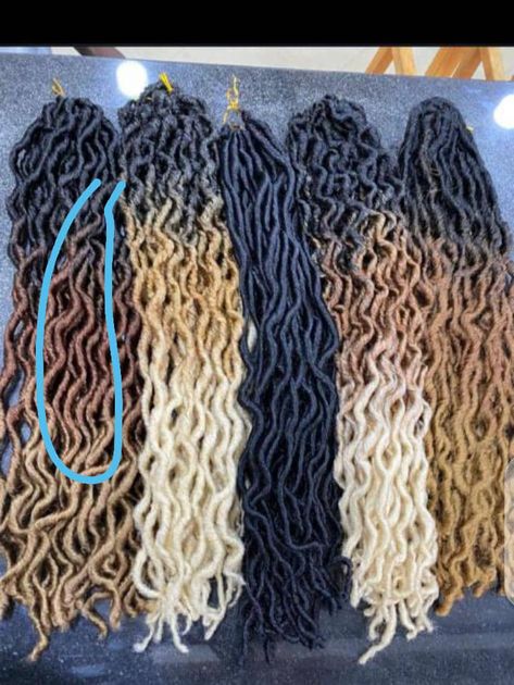 Dread Extensions Black Women, African Print Skirt Outfits, Extensions Black Women, Curly Faux Locs, Latest Hair Braids, Ombre Dreads, Twists Hairstyles, Low Ponytail Hairstyles, Natural Wedding Hairstyles