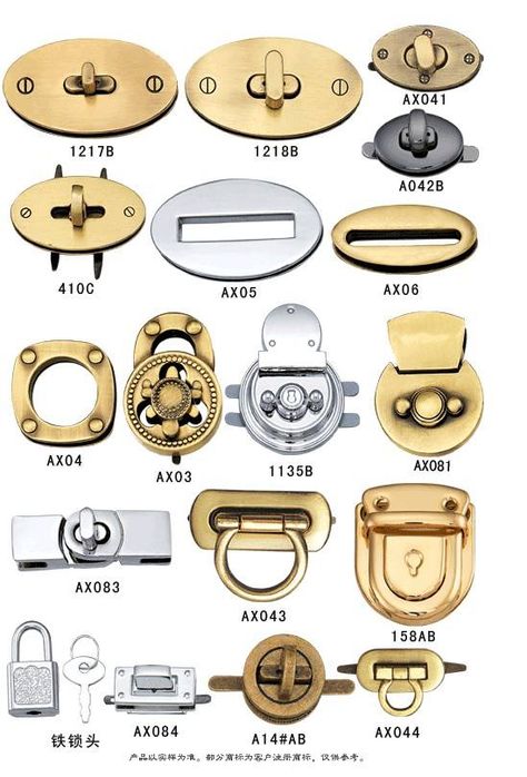 handbag lock,bag lock,turn lock,press lock,case lock,luggage lock,combination lock,shoe closure How To Make Leather, Bag Lock, Handbag Hardware, Bag Hardware, Diy Leather Bag, Purse Hardware, Quality Handbags, Metallic Bag, Purse Accessories