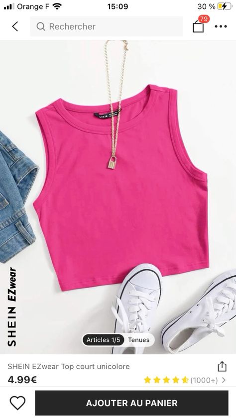 Pink Tank Tops Outfit, Preppy Tank Tops, Pink Top Outfit, Preppy Tops, Top Summer Outfits, Hot Pink Tops, Purple Crop Top, Tank Top Outfits, Purple Tank Top