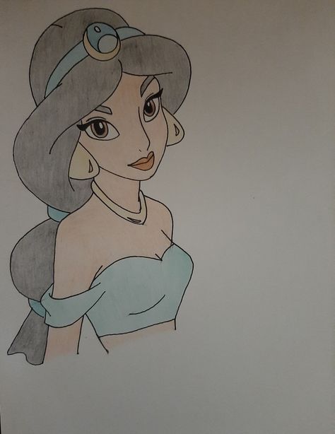 Disney Princess Drawings Easy, Disney Princess Sketches, Drawing Princess, Beautiful Easy Drawings, Disney Character Sketches, Princess Sketches, Disney Character Drawing, Aladdin Jasmine, Disney Drawings Sketches