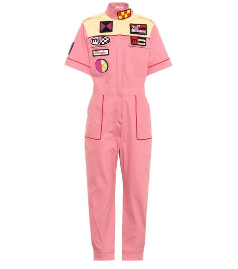 Pink Racer Outfit, Miu Miu Embellished, Embellished Jumpsuit, Jumpsuit Pink, Pink Jumpsuit, Stage Costume, Red Jumpsuit, Kpop Fashion Outfits, Jacket Pattern