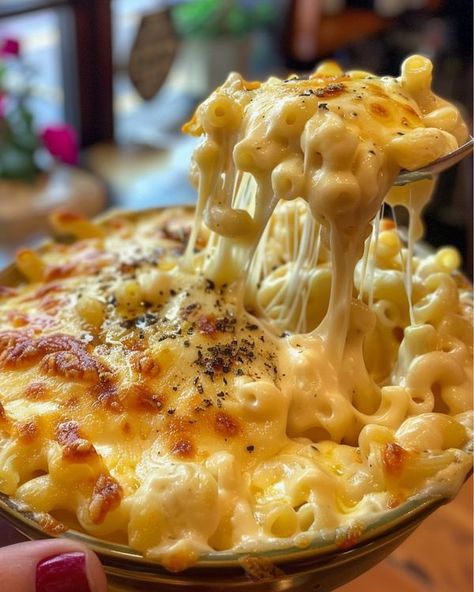 Baked Mac And Cheese Aesthetic, Mac N Cheese Aesthetic, Mac And Cheese Aesthetic, Emma Food, Cheese Aesthetic, Crisp Recipes, Cheesy Macaroni, Cheese Dinner, Cheese Homemade