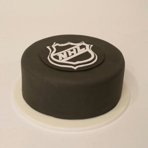 Hockey Desserts, Hockey Puck Cake, Puck Cake, Hockey Cupcakes, Hockey Birthday Cake, Hockey Cake, Hockey Cakes, Hockey Birthday Parties, Charm City Cakes