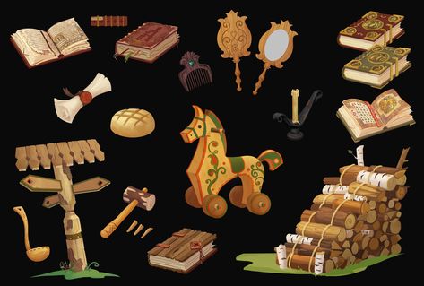 ArtStation - Concept Art Props Props Design Concept, Prop Design Animation, Quest Board Concept Art, Witch Props Concept Art, Toy Concept Art, Prop Design Concept Art, Helluvaboss Oc, Prop Concept Art, Concept Art Props