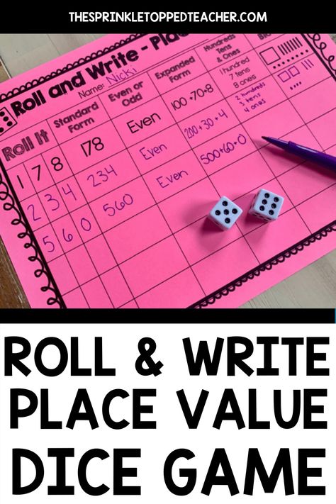 Second Grade Place Value Games, Place Value Review 3rd Grade, Math Place Value Games, Fun Ways To Teach 3rd Grade Math, Place Value Small Group Activities, Number Sense Games 3rd Grade, 3rd Grade Place Value Activities, Math Dice Games 1st Grade, Place Value Escape Room