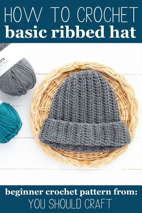 Crochet Hats Free Pattern For Men, Mens Crochet Hat With Brim Free Pattern, Free Crochet Patterns For Men's Beanies, Crochet Man Hat Free Pattern Men's Beanie, Easy Crochet Mens Beanie, Male Beanie Crochet Pattern, 1.5 Hour Beanie Crochet, Mans Crochet Hat Pattern Free, Crochet Beanie Ribbed