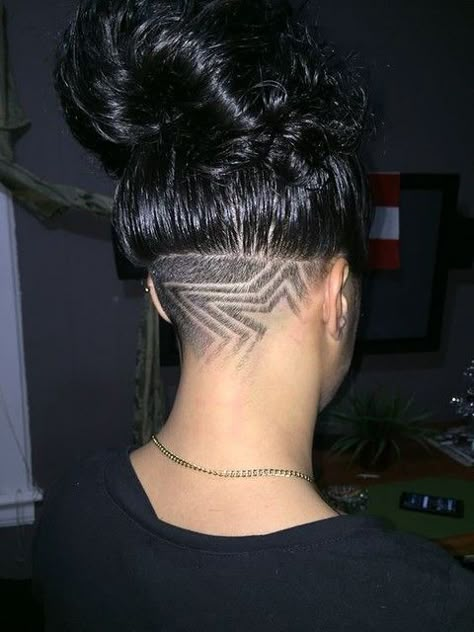 Undercut Patterns Women, Shaved Hair Designs Undercut, Undershave Designs, Girl Undercut Design, Undercut Designs For Women, Girls Undercut, Undercut Design, Hair Tattoo Designs, Girl Undercut