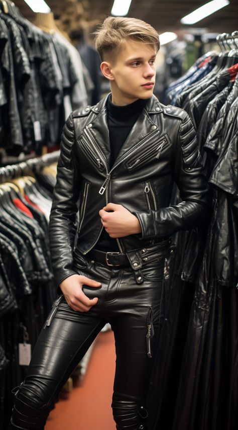 Boys Leather Jacket, Leather Jeans Men, Leather Fashion Men, Leather Clothes, Tight Leather Pants, Mens Leather Clothing, Best Leather Jackets, Mens Leather Pants