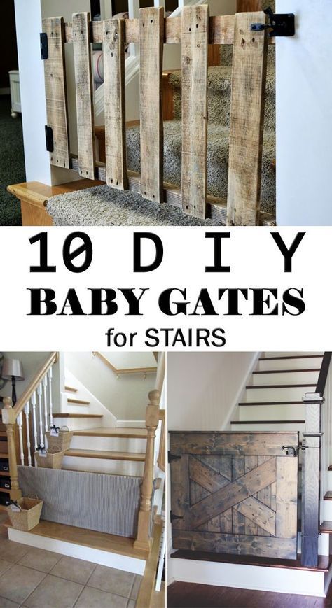 10 DIY Baby Gates for Stairs to keep your children safe from common household dangers. Baby Gates For Stairs, Gates For Stairs, Baby Gate For Stairs, Diy Baby Gate, Baby Nursery Diy, Stair Gate, Baby Gate, Baby Gates, Dog Gate