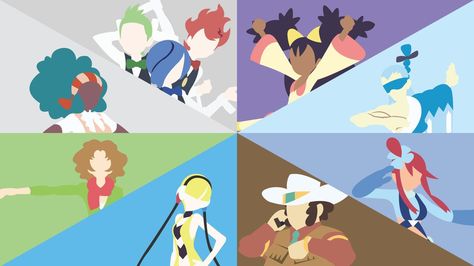 Unova Gym Leaders Comp. (White) by LimeCatMastr #PokémonBW Unova Gym Leaders, Pokemon Team Leaders, Pokemon Team, Monster Games, Pokémon Black And White, Gotta Catch Them All, Black Pokemon, Gym Leaders, Pokemon Teams