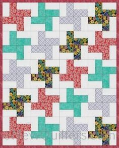 Untitled Twin Quilt Pattern Easy, Strip Quilting Patterns Easy, Free Scrappy Quilt Patterns, Windmill Quilt Block, Windmill Quilt, Pinwheel Quilts, Colchas Quilting, Charity Quilts, Quilt Blocks Easy